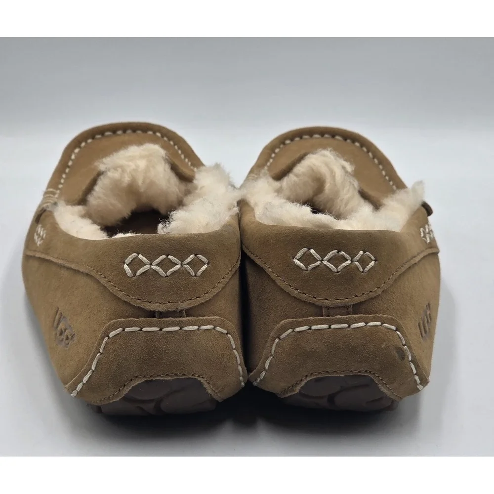 UGG Ansley Slippers Womens 5 Chestnut Sheepskin Moccasin Cozy - Picture 10 of 12